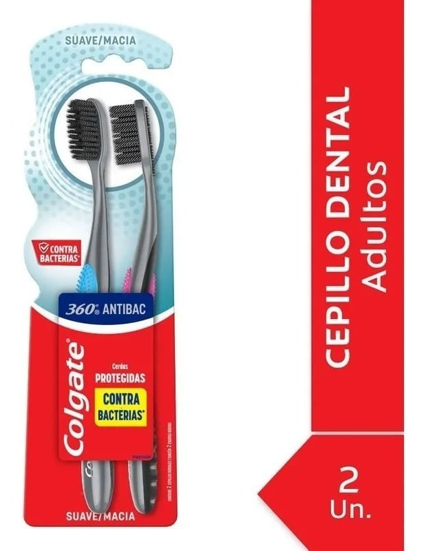 Colgate 360° Antibacterial Suave Cepillo De Dientes 2u En FarmaPlus -  FarmaPlus