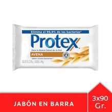 Protex Avena Jabón En Barra 90 Grs 3 Unidades