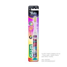 Gum Suave Cepillo De Niños Trolls +3 Años Con Luz De Tiempo