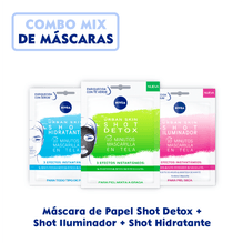 Nivea Combo Mix Mascaras Hidratante, Iluminador y Detox