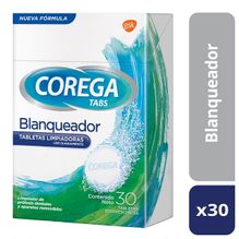 Corega Tabletas Blanqueadoras Para Prótesis Dental X 30 Unds