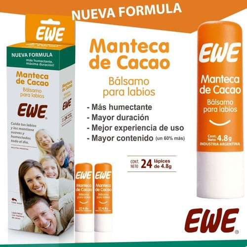 Ewe-Manteca-De-Cacao-Balsamo-Para-Labios-24-Unidades-en-FarmaPlus