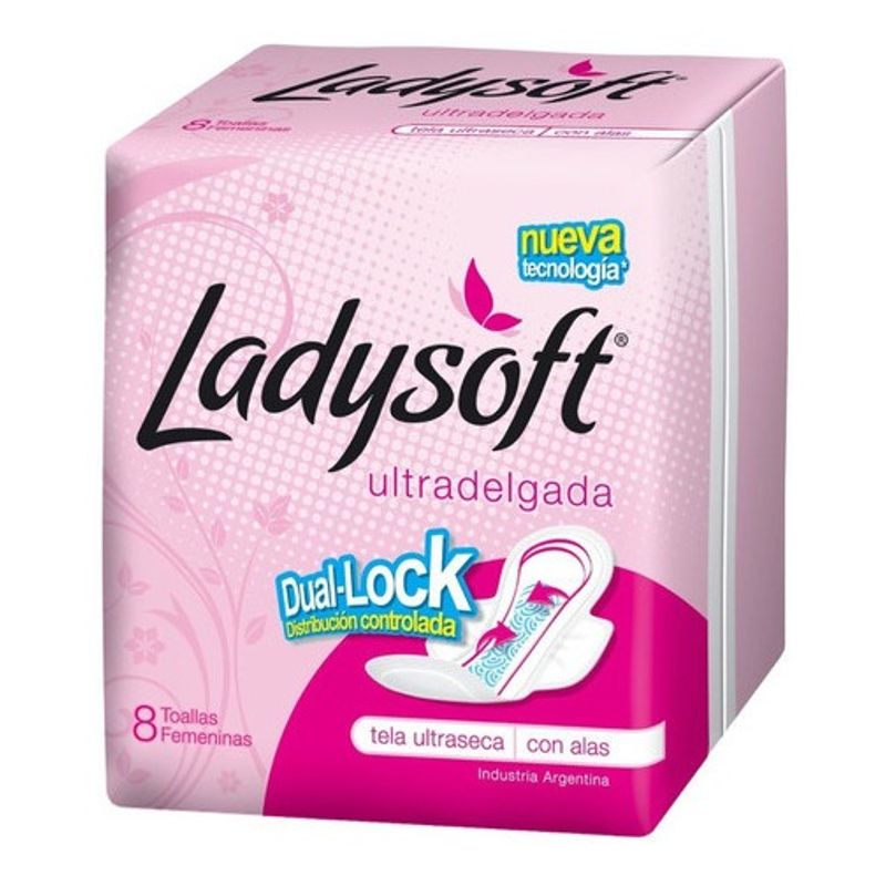Ladysoft-Toalla-Femenina-Ultradelgada-Con-Alas-Ultraseca-8-U-en-FarmaPlus