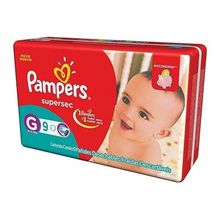Pampers Supersec Pañales Grandes X 9 Unidades