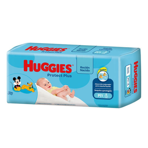 Huggies Protect Plus Pañales Unisex P 8 unidades