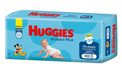Huggies Protect Plus Unisex Pañales M 8 unidades