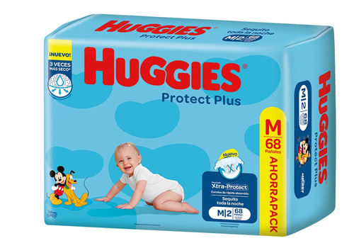 Huggies Protect Plus Pañales Unisex M 68 unidades