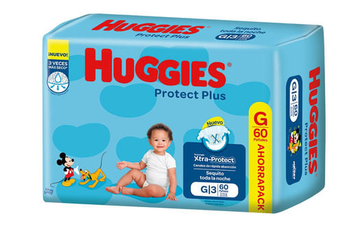 Huggies Protect Plus Pañales Unisex G 60 unidades