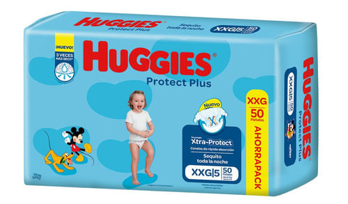 Huggies Protect Plus Pañales Unisex Xxg 50 unidades