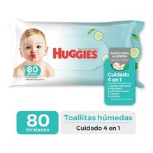 Huggies Cuidado 4 En 1 Toallitas Húmedas X80 Unidades