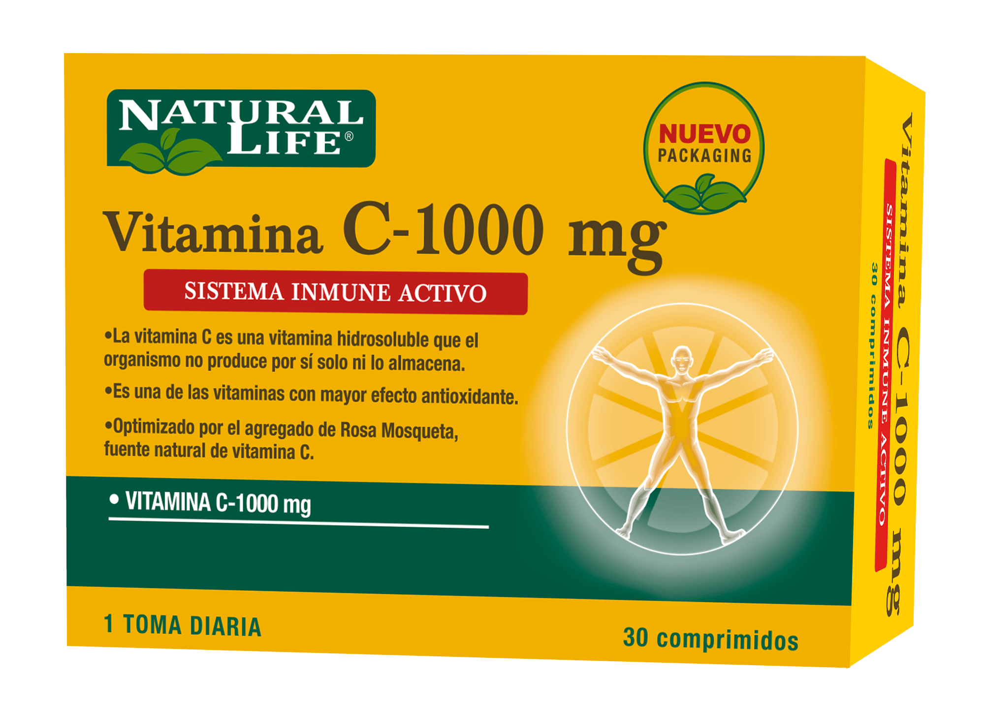 Natural Life en Farmaplus Vitamina C 1000 Rose Hips 30 Comprimidos