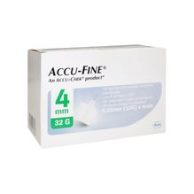 Accu Fine Penn Needle Agujas 4mm X32g 100 Unidades