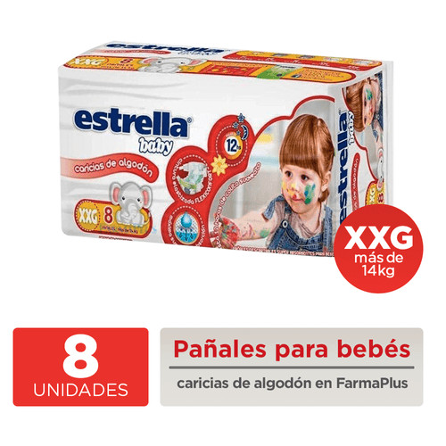 Estrella Baby Caricias De Algodón Pañales Xxg Unisex 8u