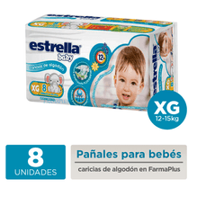 Estrella Baby Caricias De Algodón Pañales Unisex Xg 8u