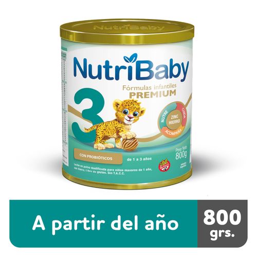 Nutribaby 3 Premium Leche 1 A 3 Años Lata 800g