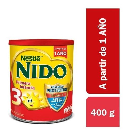 Nestlé Nido 3 Primera Infancia Leche Fórmula Polvo Lata 400g