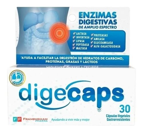 Digecaps Enzimas Digestivas X 30 Capsulas Vegetales