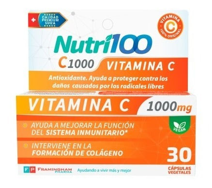Nutri100 Vitamina C 1000mg X 30 Cápsulas Vegetales