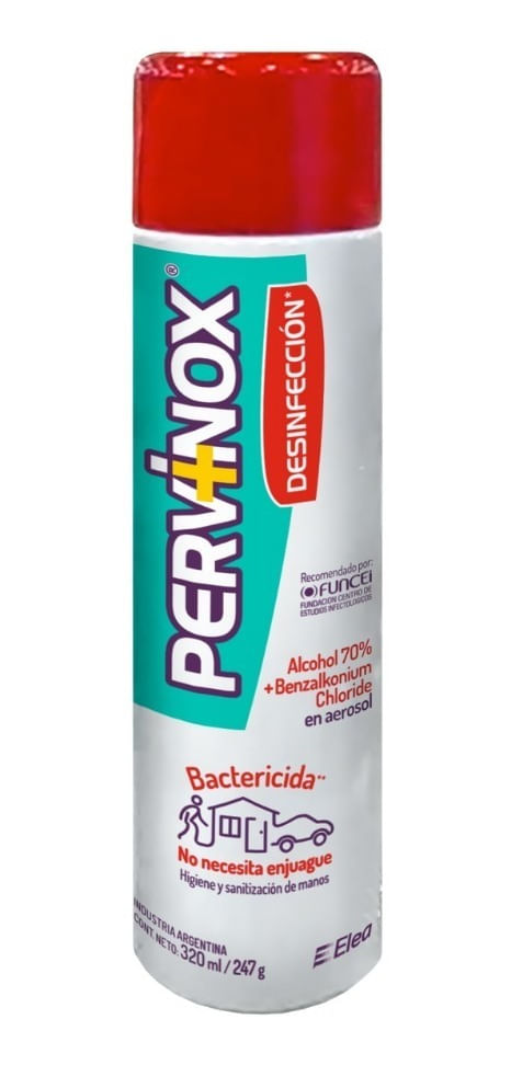 Pervinox Desinfección Alcohol 70% Aerosol X 320 Ml