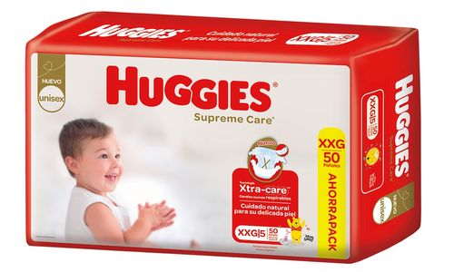 Huggies Supreme Care Unisex Pañales  Xxg 50 unidades