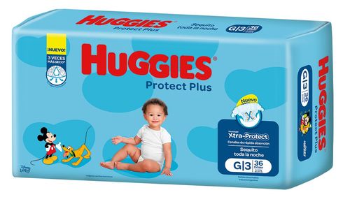 Huggies Protect Plus Pañales Unisex G 36 unidades