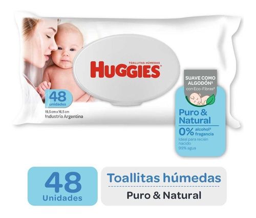 Huggies Puro Y Natural Toallitas Húmedas 48 unidades