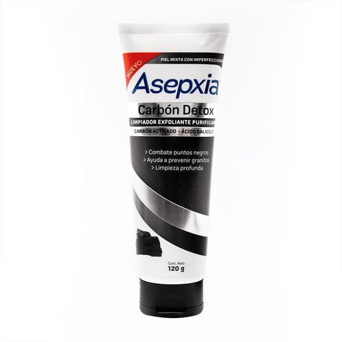 Asepxia Limpiador Exfoliante Carbón Detox 120g