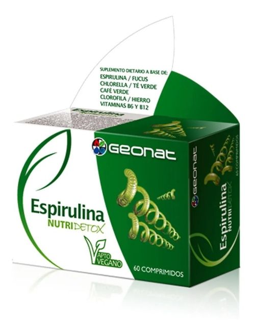 Geonat Espirulina Nutridetox Vegano Hierro Vit B12 B6 60 U