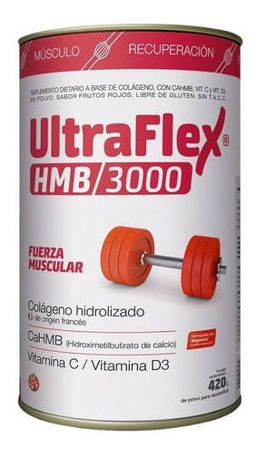 Ultraflex Hmb 3000 Colágeno  Fuerza Muscular Polvo 420g