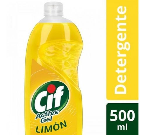 Cif Active Detergente Lavavajilla Gel Limón X 500 Ml