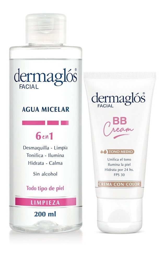 Dermaglos-Agua-Micelar-200-Ml---Bb-Cream-Tono-Medio-en-FarmaPlus