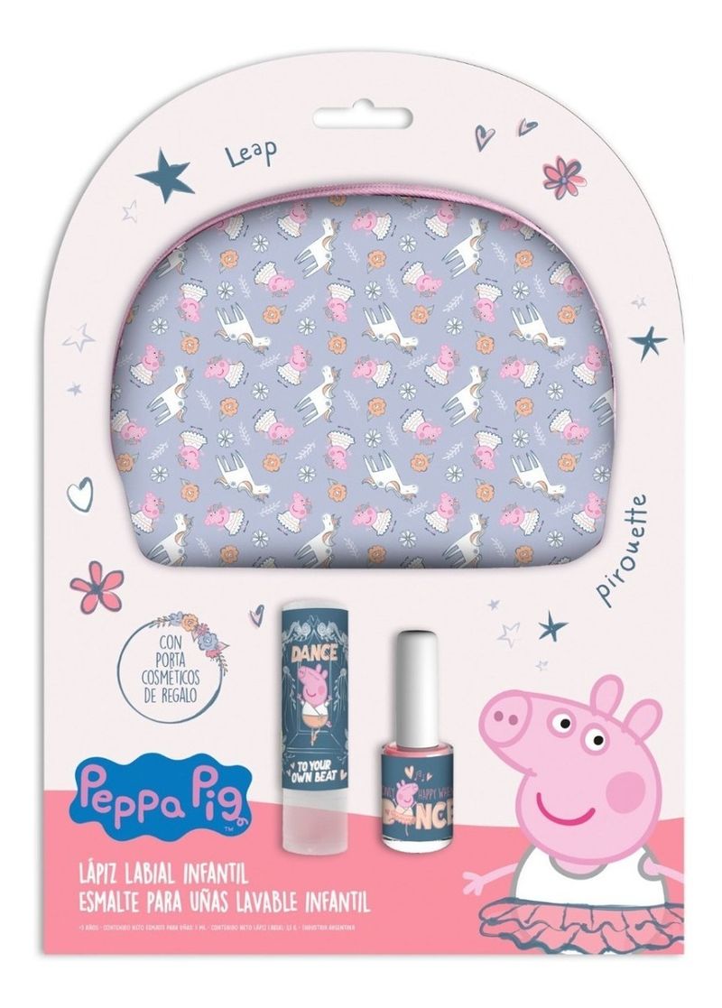 Peppa Pig Set Maquillaje Esmalte + Labial + Porta Cosmético en FarmaPlus