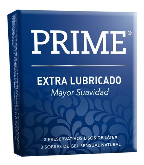 Prime Preservativos Extra Lubricado  Mas Sedoso 24 Cajas X 3