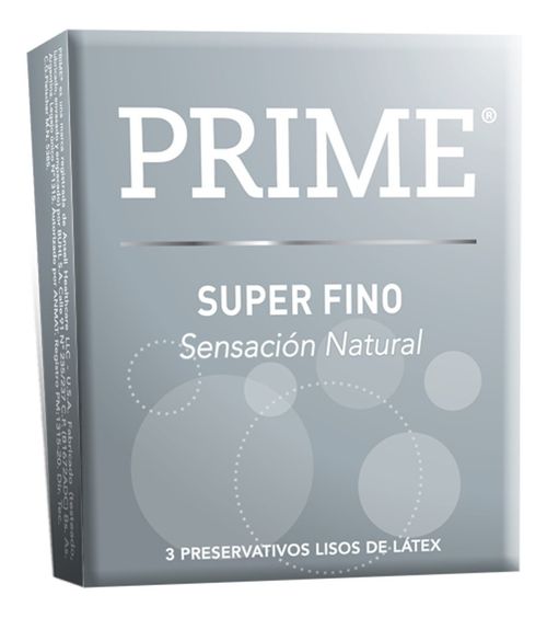 Prime Preservativos Latex Super Finos 24 Cajas X 3 Unidades