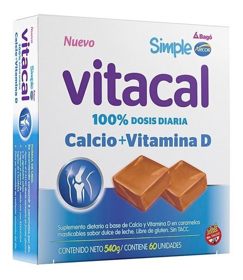 Simple Vitacal Calcio + Vitamina D 60 Caramelos Masticables