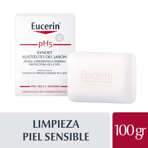 Barra limpiadora Syndet pH5 Eucerin para piel seca y sensible x 100 gr