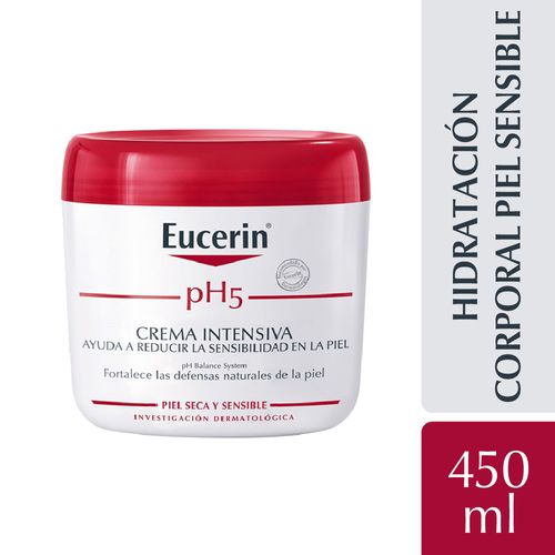 Crema pH5 intensiva corporal Eucerin para piel seca y sensible x 450 ml
