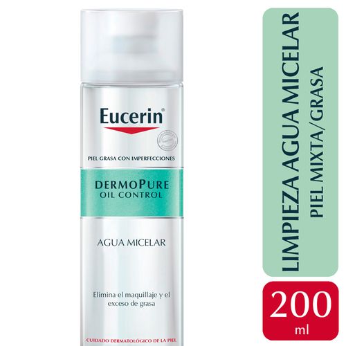 Agua micelar Eucerin DermoPURE Oil Control para piel grasa x 200 ml