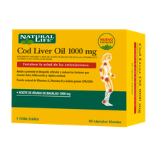 Natural Life Cod Liver Oil Articulaciones y Colesterol 60 Cápsulas