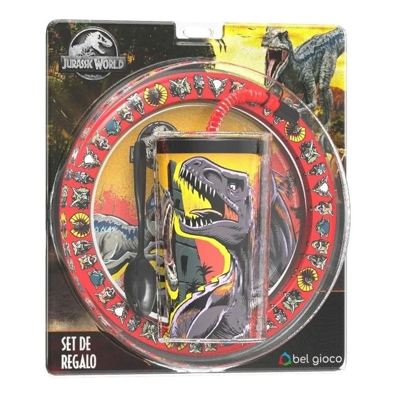Set-Jurassic-World-Plato-Playo---Vaso-Sorb.-Cuchara-Blister-en-FarmaPlus