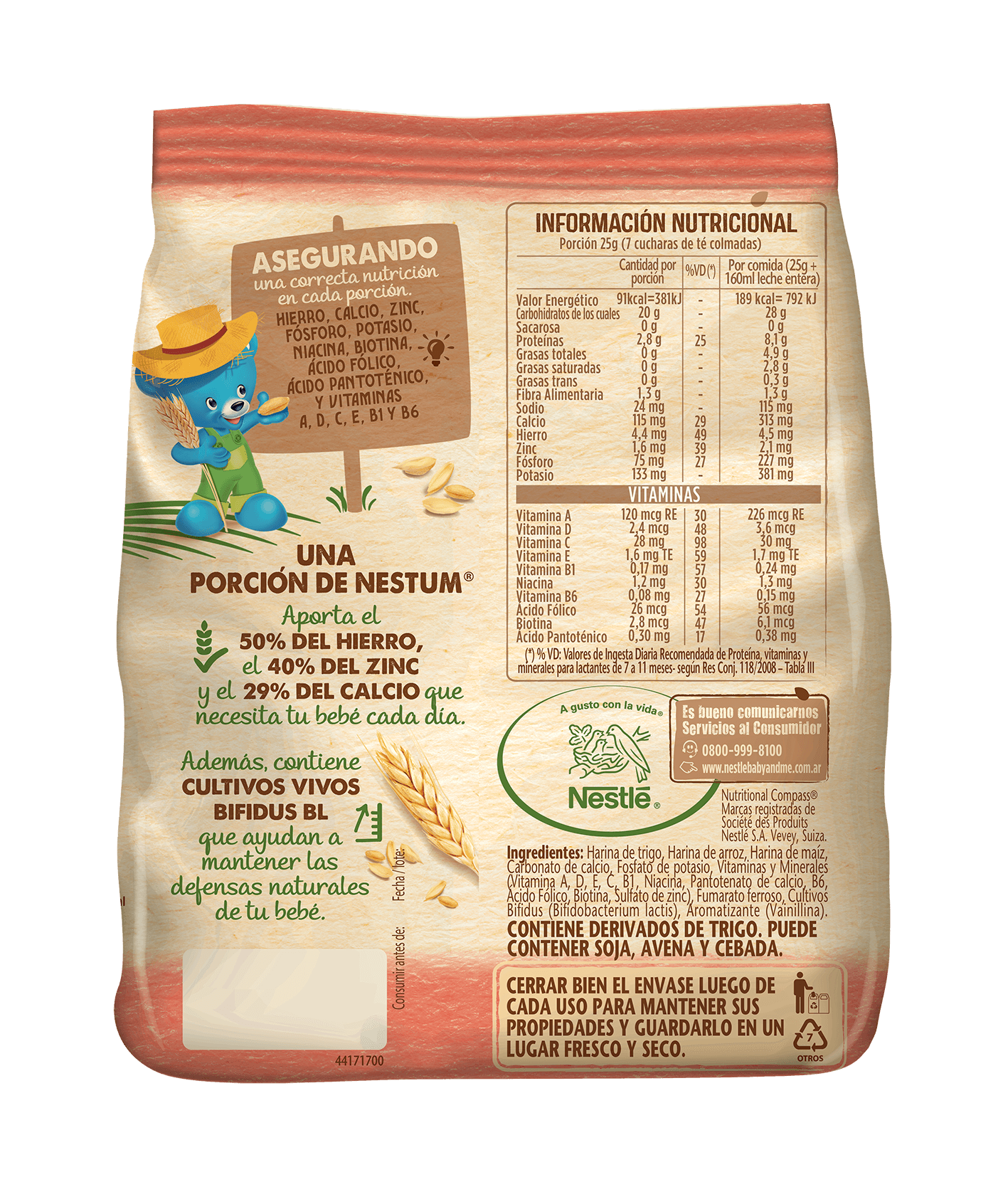 Nestlé Nestum Multicereal Infantil Sin Azúcar Agregada X225g En ...