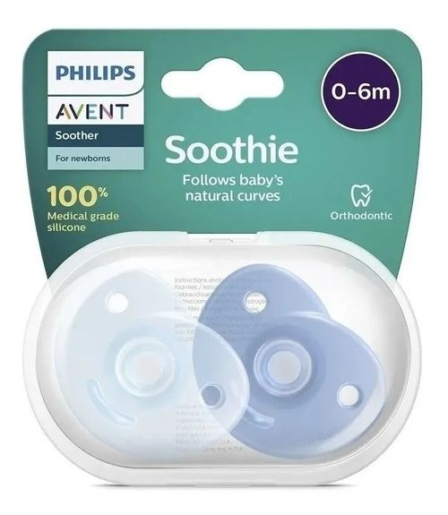 Avent Soothie Chupetes X2 Unidades Todo Silicona Scf099/21