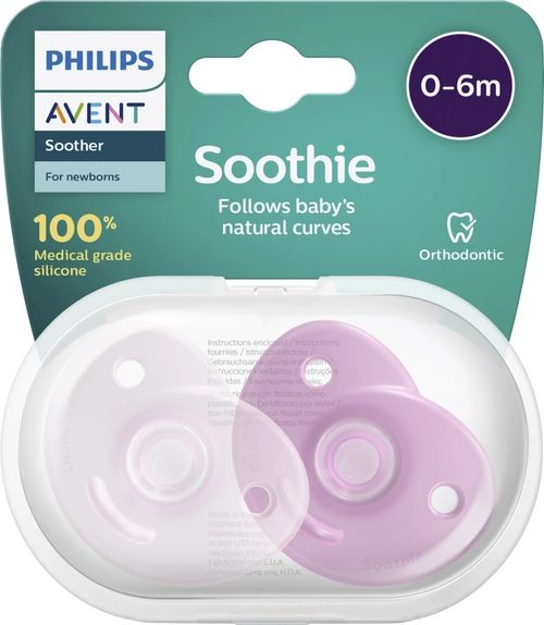 Avent Soothie Chupetes X2 Unidades Todo Silicona Scf099/22