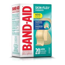 Band Aid Apósito Adhesivo Skin Flex Variados 20 Unidades