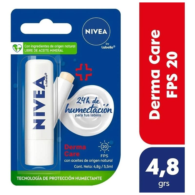 Nivea-By-Labello-Derma-Care-Protector-Labial-Fps20-4-8g-en-FarmaPlus