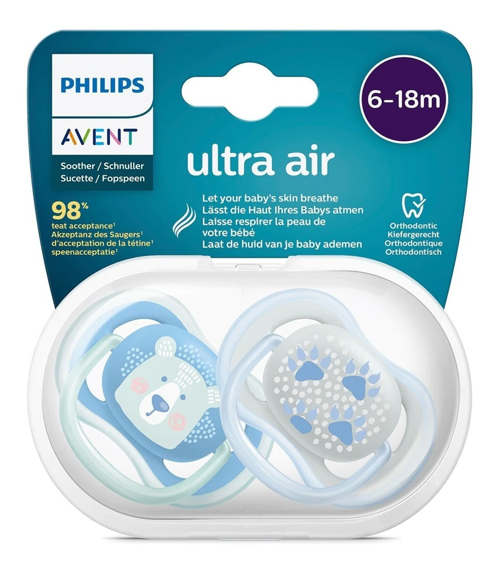 Chupete Philips Avent Ultra Air Lila Penguin 0-6 M 08101