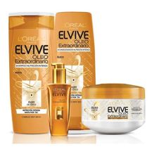 Elvive Kit Óleo Coco: Shampoo Acondicionador Crema Y Óleo