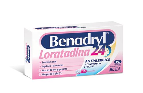 Benadryl 24 Comprimidos x10