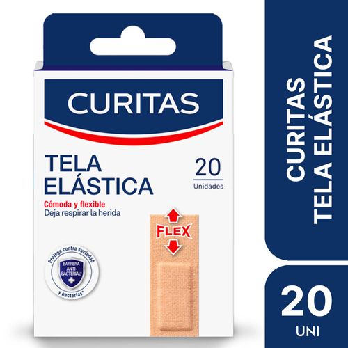 Apósitos adhesivos Curitas Tela elástica para todo tipo de piel 10 cajas x 20 unidades