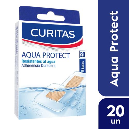 Apósitos adhesivos Curitas Aqua Protect para todo tipo de piel 10 cajas x 20 unidades